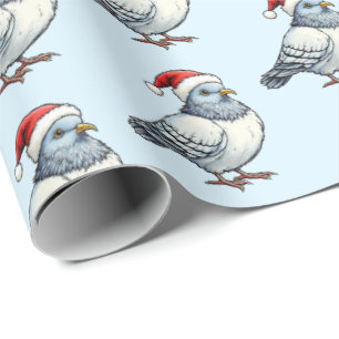 Modern Pigeon Santa Claus Christmas Wrapping Paper