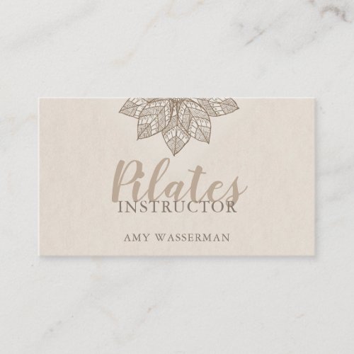 Modern Pilates Instructor Lotus Flower Business Card