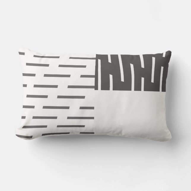 modern pillow abstract pattern gray and white (Front)