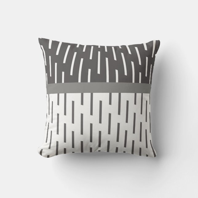 modern pillow abstract pattern gray and white (Front)