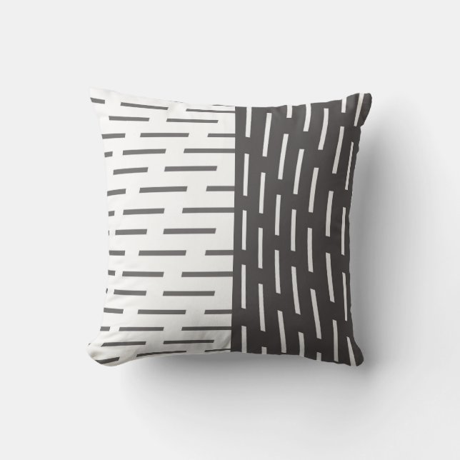 modern pillow abstract pattern gray and white (Front)