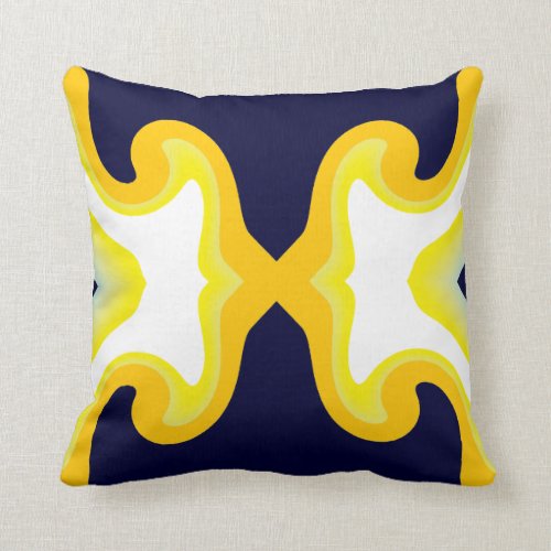 Modern Pillow-Home Decor-Yellow/Orange/White/Navy Throw Pillow