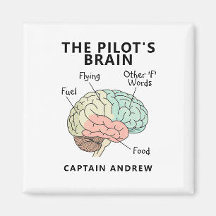 Modern Pilot Name Funny Aviation Magnet