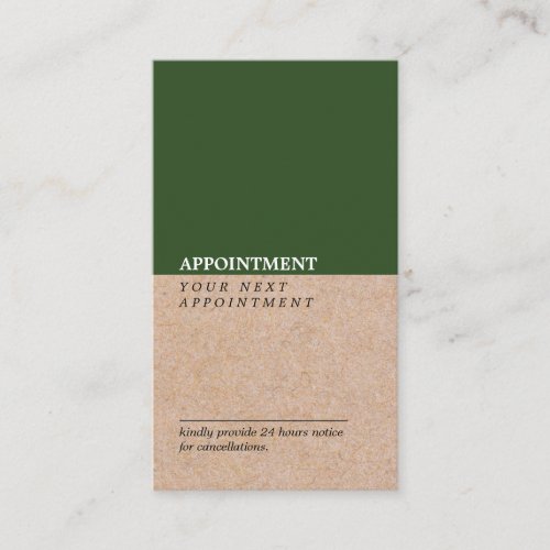 Modern Pine Accent KraftPrint Appointment Vertical Business Card
