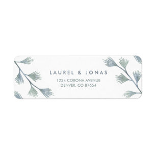 Modern Pine Green + White Return Address Labels