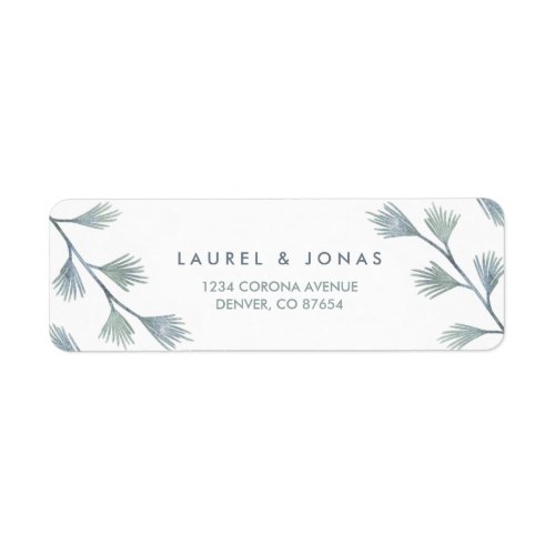 Modern Pine Green  White Return Address Labels