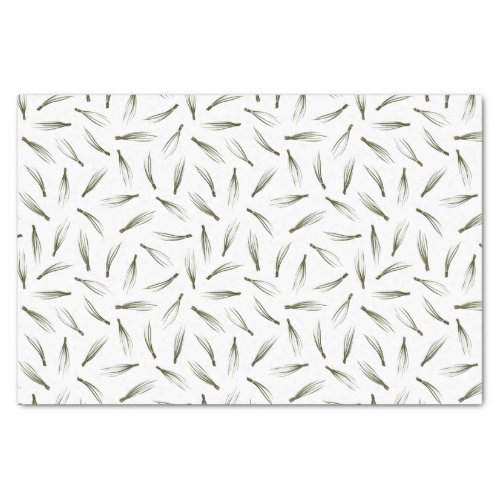 Modern Pine Needle Greenery Watercolor Christmas Tissue Paper