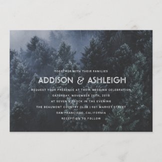 Modern Pine Tree Forest Wedding Invitation