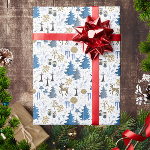 Modern Pine Tree Winter Pattern Christmas Wrapping Paper
