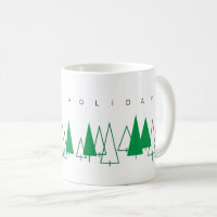 Modern Pine Trees Holiday Coffee Mug