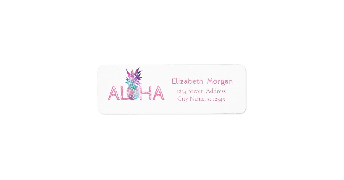 Alloha Label Modern Pineapple,Aloha, Label | Zazzle
