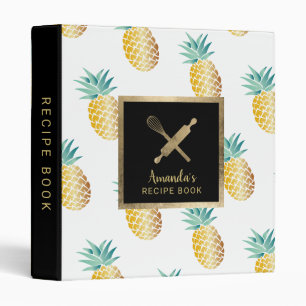Modern Pineapple Chef Cooking Recipe Book 3 Ring Binder