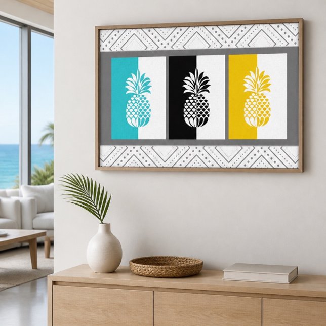Modern Pineapple Colorful Canvas Print (Creator Uploaded)