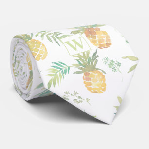 Modern Pineapple Monogram Neck Tie