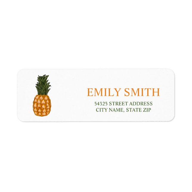 Modern Pineapple Return Adress Label (Front)