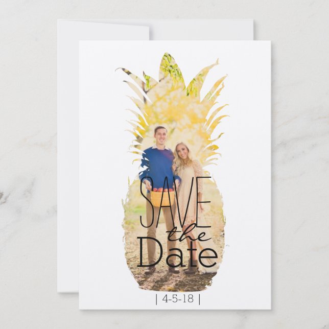 Modern Pineapple Save The Date | Tropical Wedding (Front)