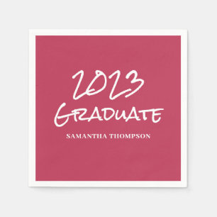 Modern Pink 2023 Graduation Name Napkins