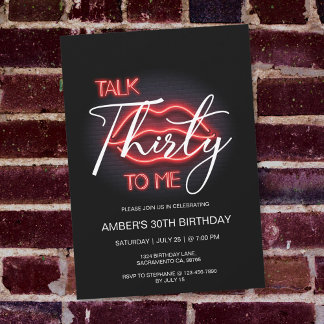 Modern Pink 30th Birthday Party Invitation