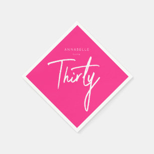 Modern Pink 30th Thirty Thirtieth birthday party Napkins