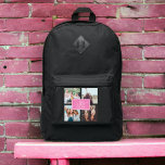 Modern pink 4 photo collage grid besties crew port authority® backpack<br><div class="desc">Modern cool 4 photo collage grid besties crew with modern script. Perfect for best friends ,  bff. The pink color is fully editable.</div>
