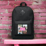 Modern pink 4 photo collage grid besties crew port authority® backpack