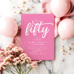 Modern Pink 50th Birthday Fifty And Fabulous  Invitation<br><div class="desc">Personalized Modern Pink 50th Birthday Fifty And Fabulous Invitation.</div>