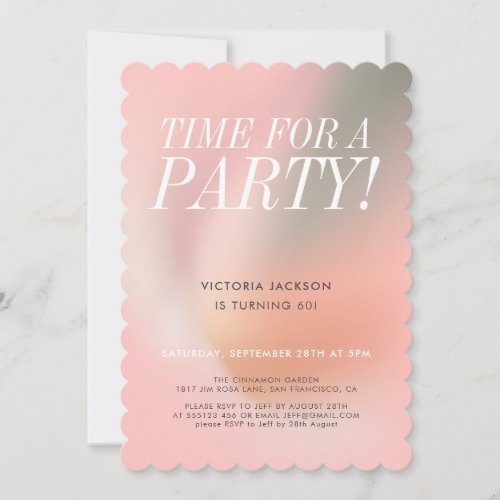 Modern Pink 60th Birthday Party Invitation