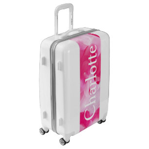 Modern Pink Abstract Brushstroke Personalized Name Luggage