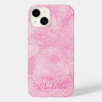 Modern Pink Abstract Glitter Personalized Case-Mate iPhone 14 Case