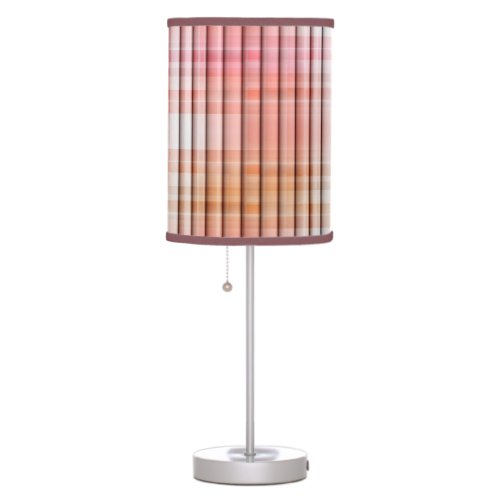 Modern Pink Abstract Plaid Design Lamp