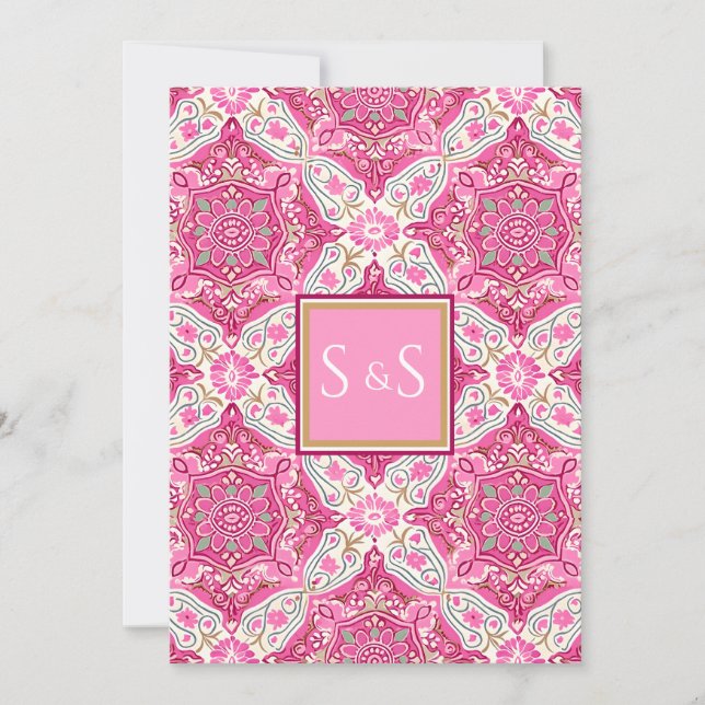 Modern Pink Aesthetic Wedding Elegance Invitation (Front)