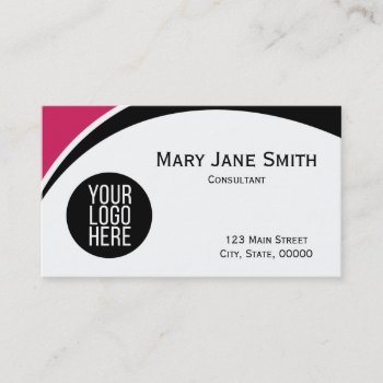 Modern Pink And Black Business Card by capturedbyKC at Zazzle