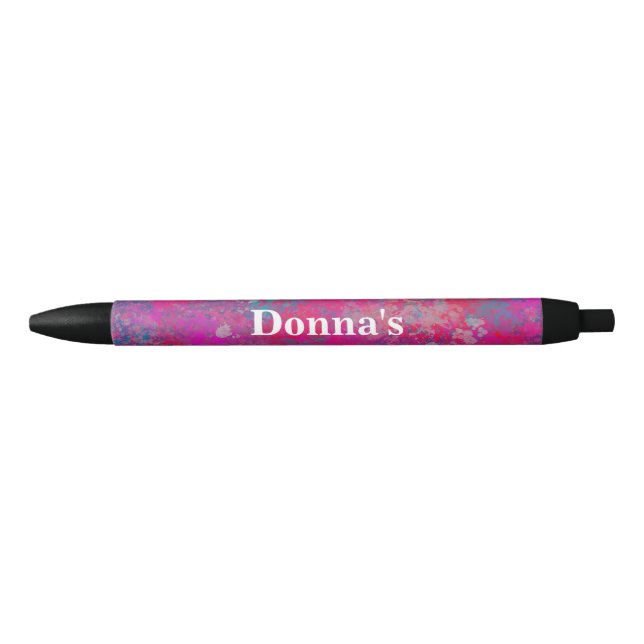 Modern Pink and Blue Cascade of Color Abstract Pen (Front)