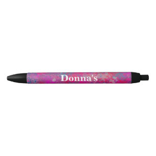 Modern Pink and Blue Cascade of Colour Abstract Pen