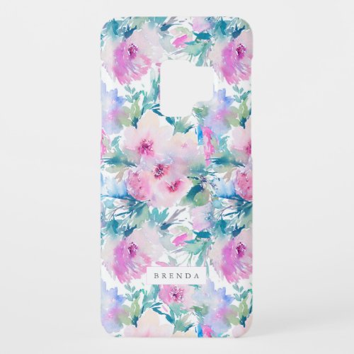 Modern pink and blue flowers collage pattern Case_Mate samsung galaxy s9 case