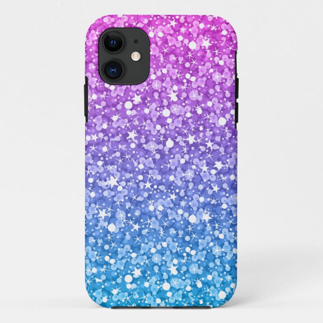 Modern Pink And Blue Glitter Case-Mate iPhone Case (Back)