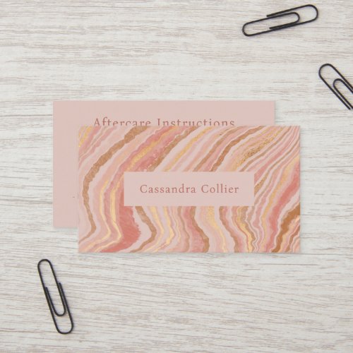 Modern Pink and Gold Abstract Elegant Business Card