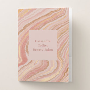 Modern Pink and Gold Abstract Elegant Pocket Folder