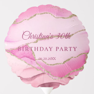 Modern Pink and Gold Birthday Party Balloon