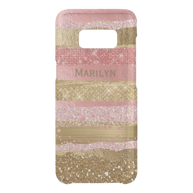 Modern Pink and Gold Bling Samsung S8 Case (Back)
