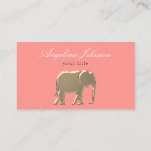 Modern Pink and Gold Business Card