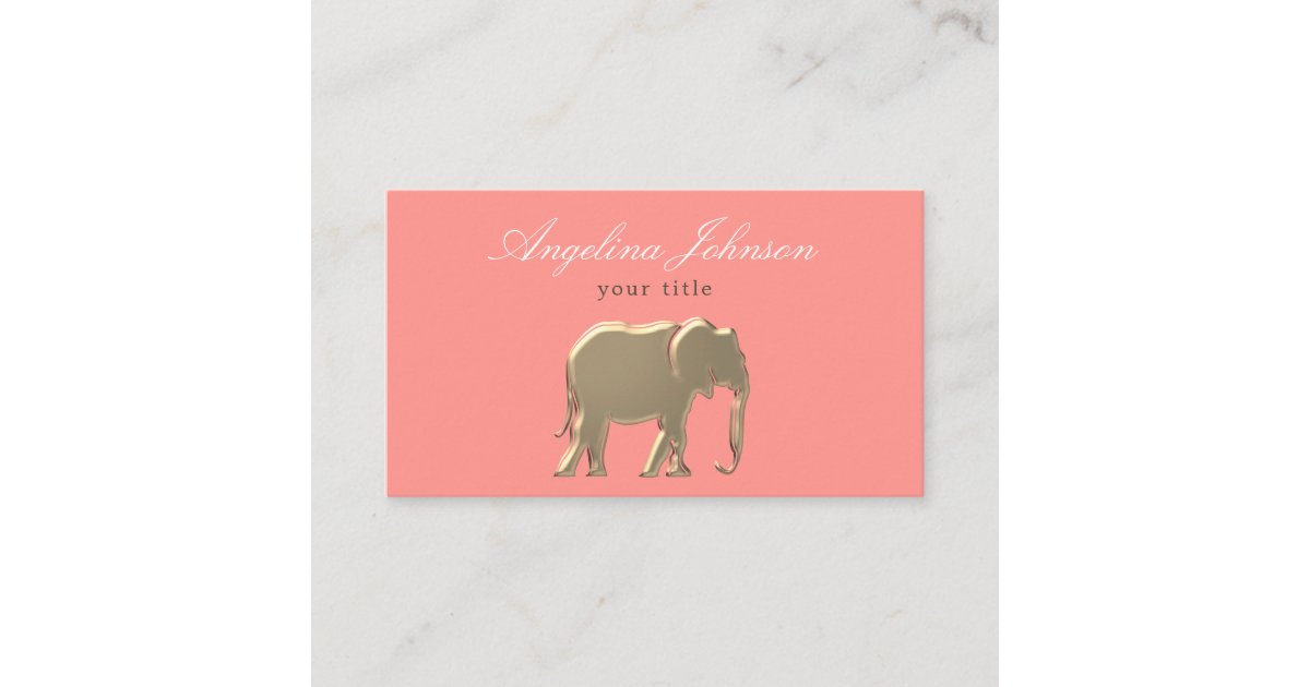 Modern Pink and Gold Business Card | Zazzle