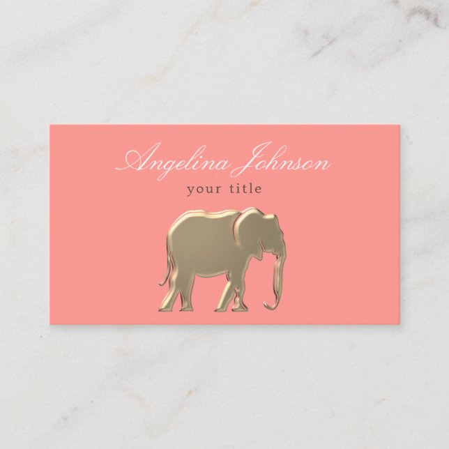 Modern Pink and Gold Business Card (Front)