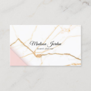 Modern Pink and Gold Marble Business Card