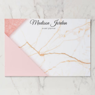 Modern Pink and Gold Marble Personalized Paper Pad