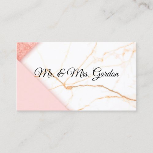 Modern Pink and Gold Marble Place Card