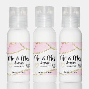 Modern Pink and Gold Mr and Mrs Hand Lotion