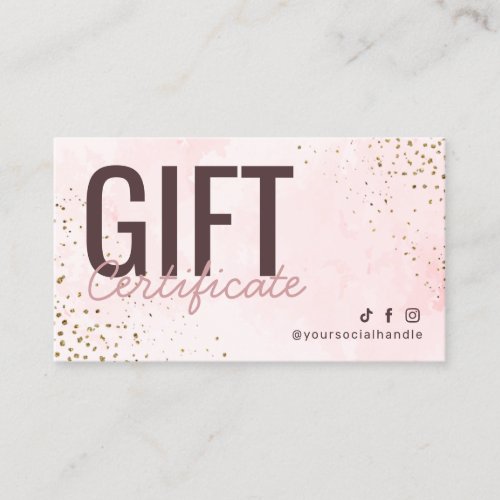 Modern Pink and Gold Refer a Friend Card