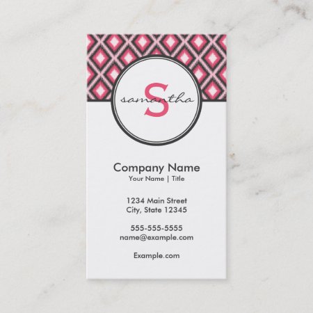 Modern Pink And Gray Business Card