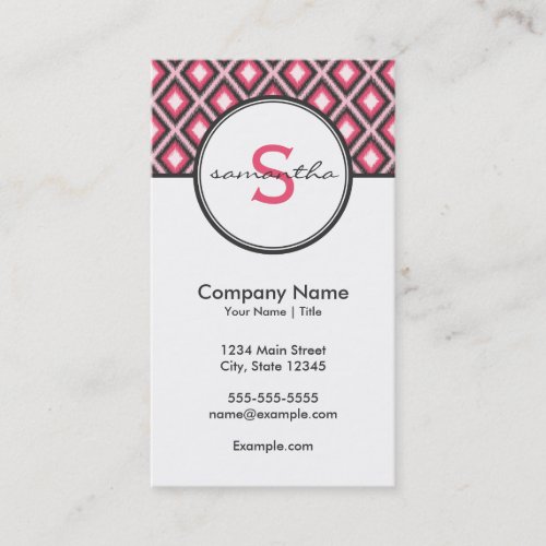 Modern Pink and Gray Business Card